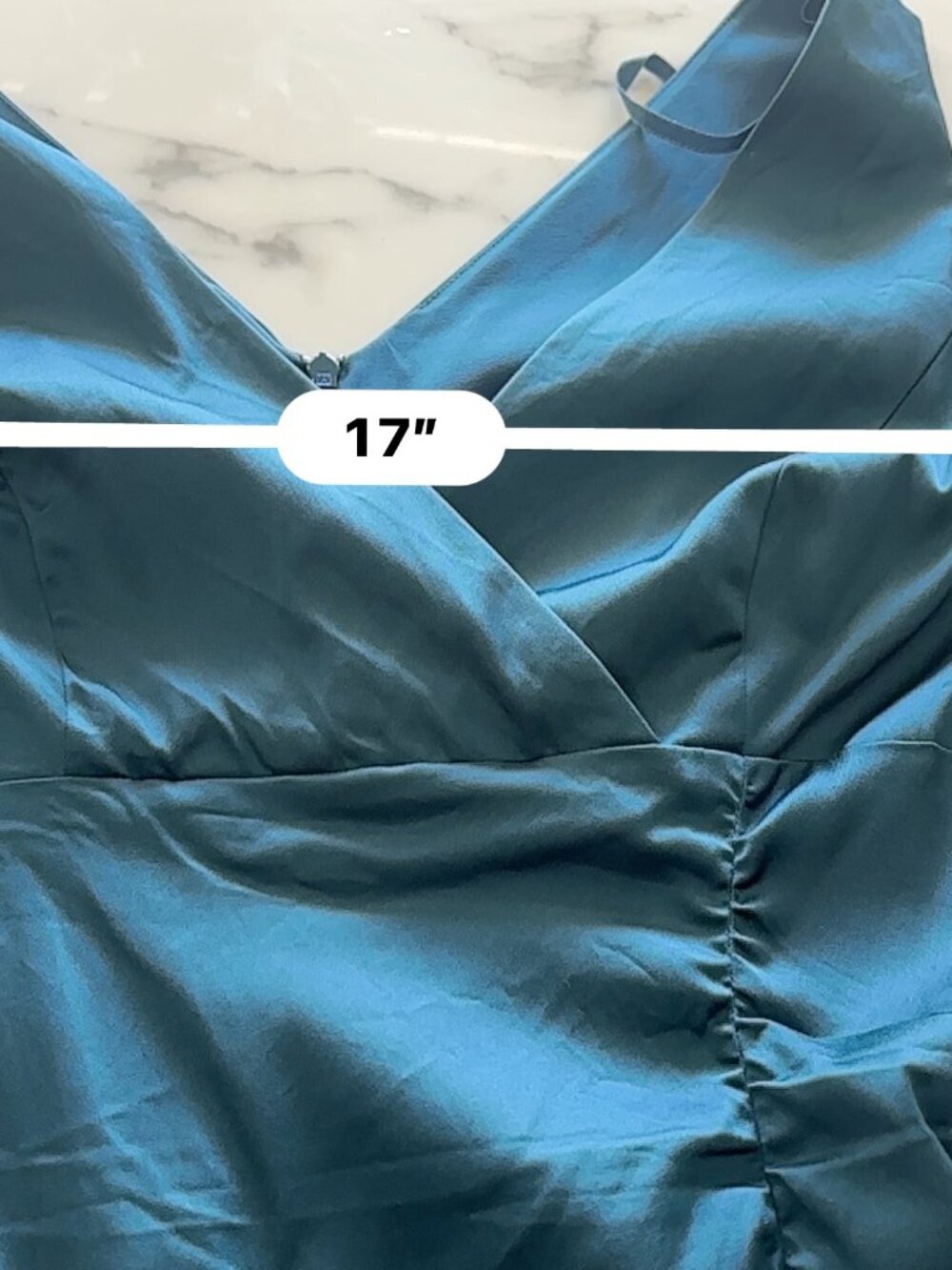 Donna Ricco New York Teal Satin Surplice Ruched Sz 8 Homecoming Wedding Guest - Picture 6 of 7